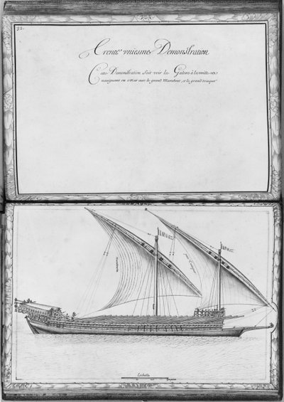 Une galère navigable, trente et unième démonstration, planche 32, illustration de 